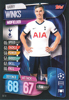 Harry Winks Tottenham Hotspur 2019/20 Topps Match Attax CL #TOT14